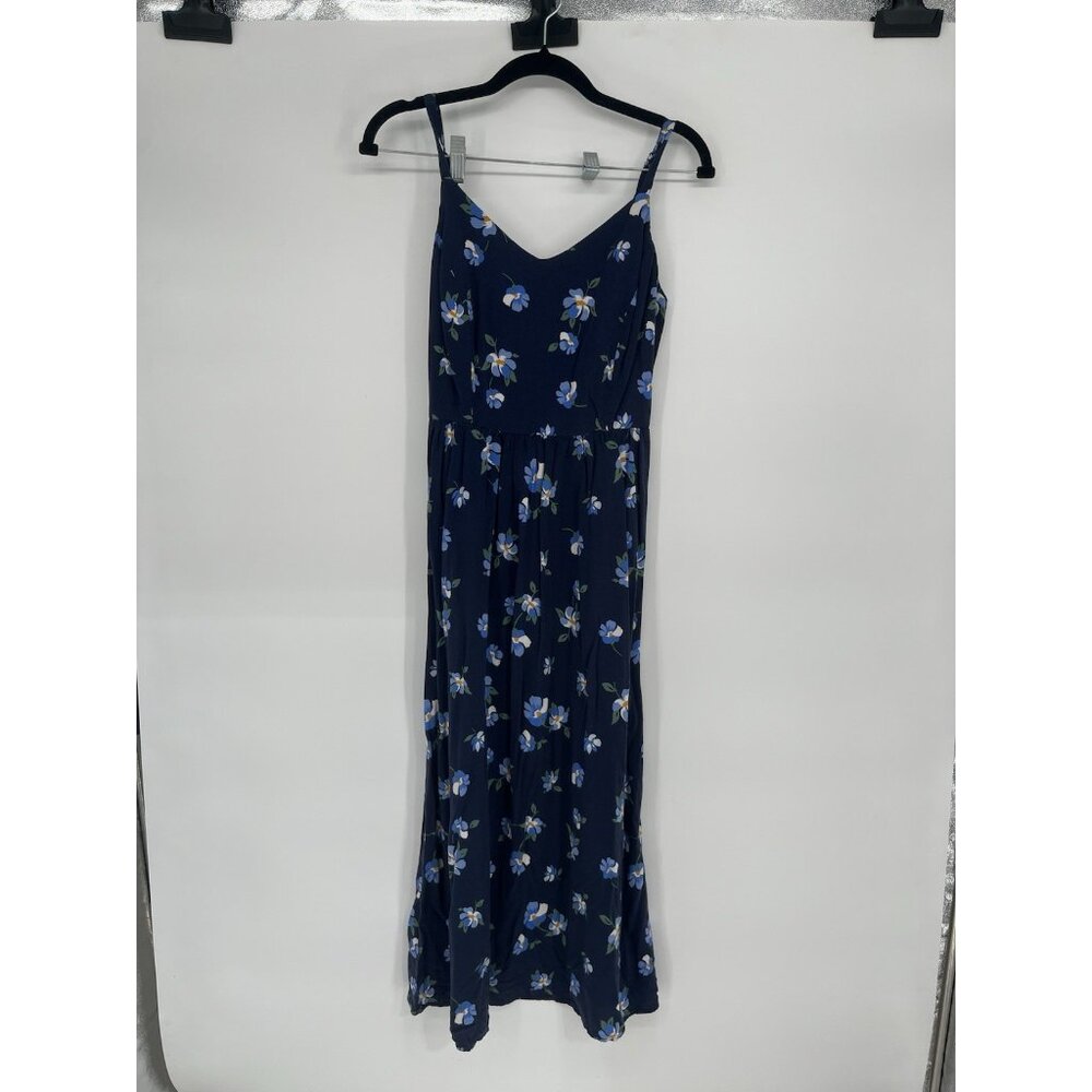 Old Navy Womens Sundress Cami Midi Dress Smocked Back Sz M Tall Blue Flowers